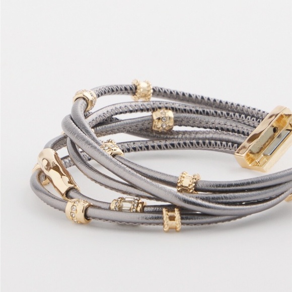 NWT Chico’s Mixed-Metal Multi Strand Rhinestone Bracelet - Picture 3 of 7